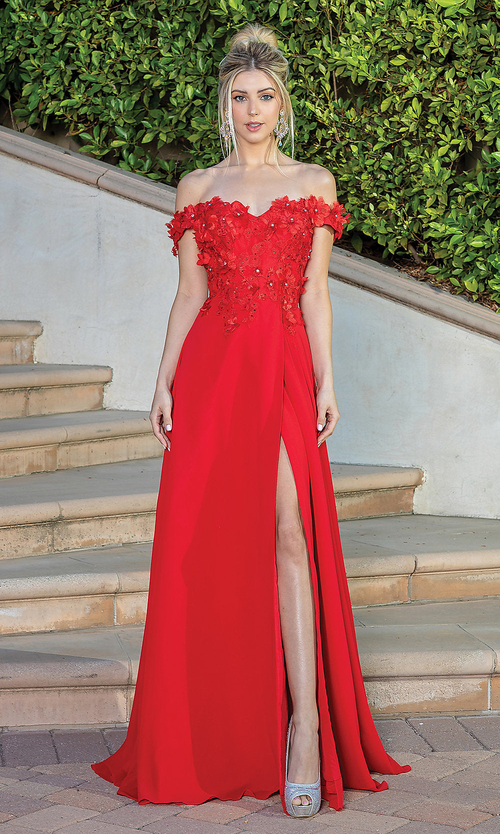 Dancing Queen-Long Corset-Back Prom Dress with Beaded Bodice